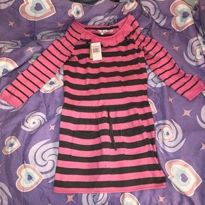 Juicy Couture Pink & Black Stripe Sweater Dress 12